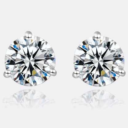 Moissanite Stud Earrings 925 Sterling Silver Small Classic Korean Fashion Gift