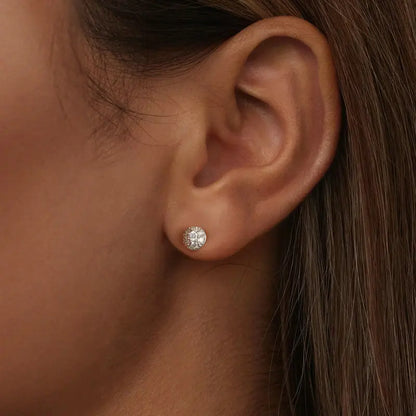 Moissanite Stud Earrings 925 Sterling Silver Hemisphere Dazzling For Mom