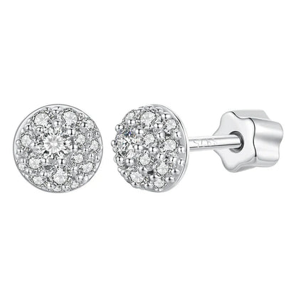 Moissanite Stud Earrings 925 Sterling Silver Hemisphere Dazzling For Mom
