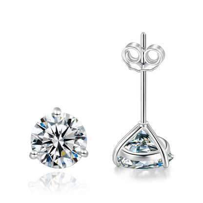 Moissanite Stud Earrings 925 Sterling Silver Small Classic Korean Fashion Gift