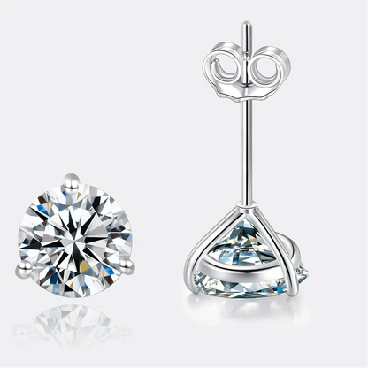 Moissanite Stud Earrings 925 Sterling Silver Small Classic Korean Fashion Gift