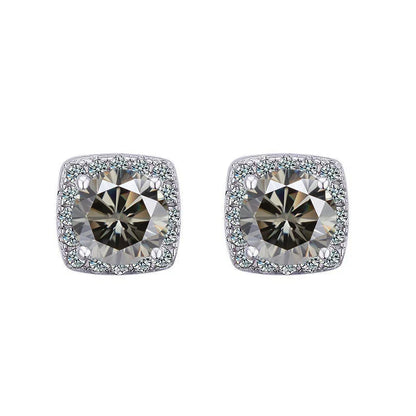 Moissanite Stud Earrings 925 Sterling Silver Round Cut Classic Women's Jewelry