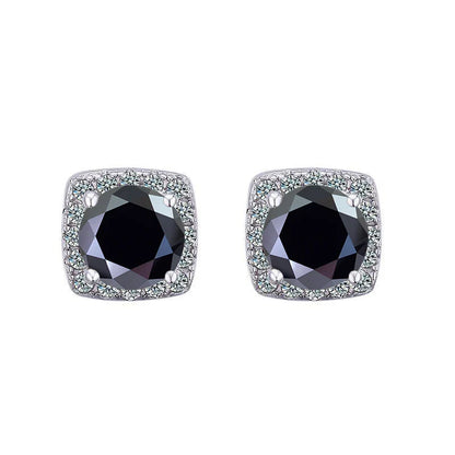 Moissanite Stud Earrings 925 Sterling Silver Round Cut Classic Women's Jewelry