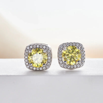 Moissanite Stud Earrings 925 Sterling Silver Round Cut Classic Women's Jewelry