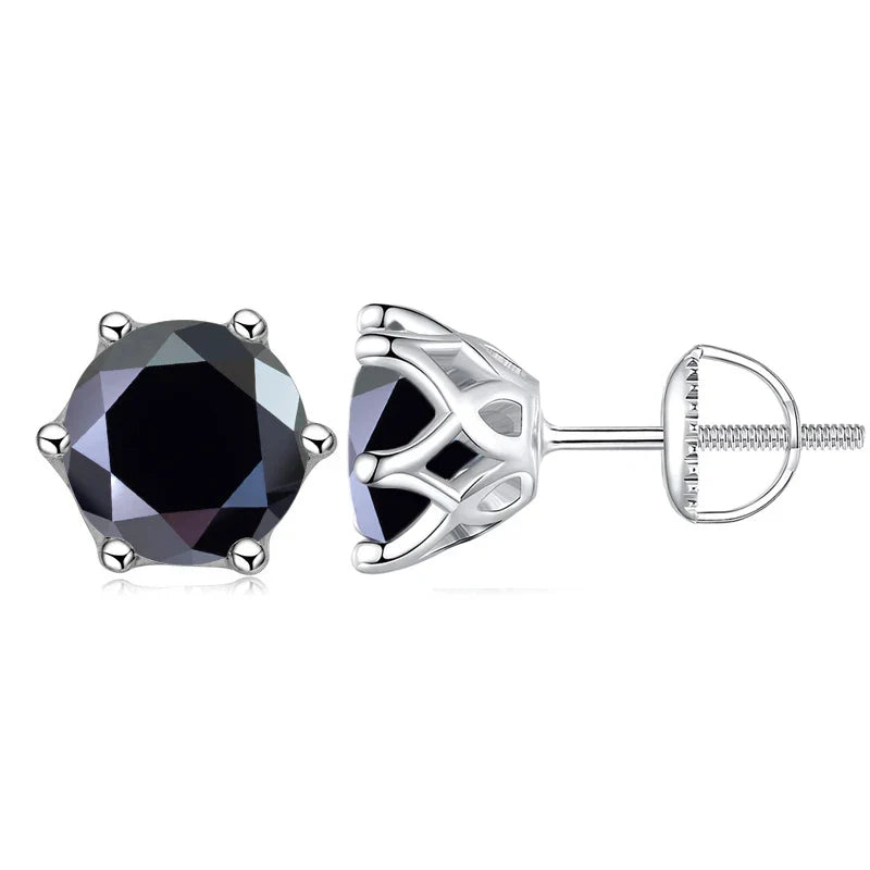 Moissanite Stud Earrings 0.5-2CT Screw Back S925 Sterling Silver 18K Plated