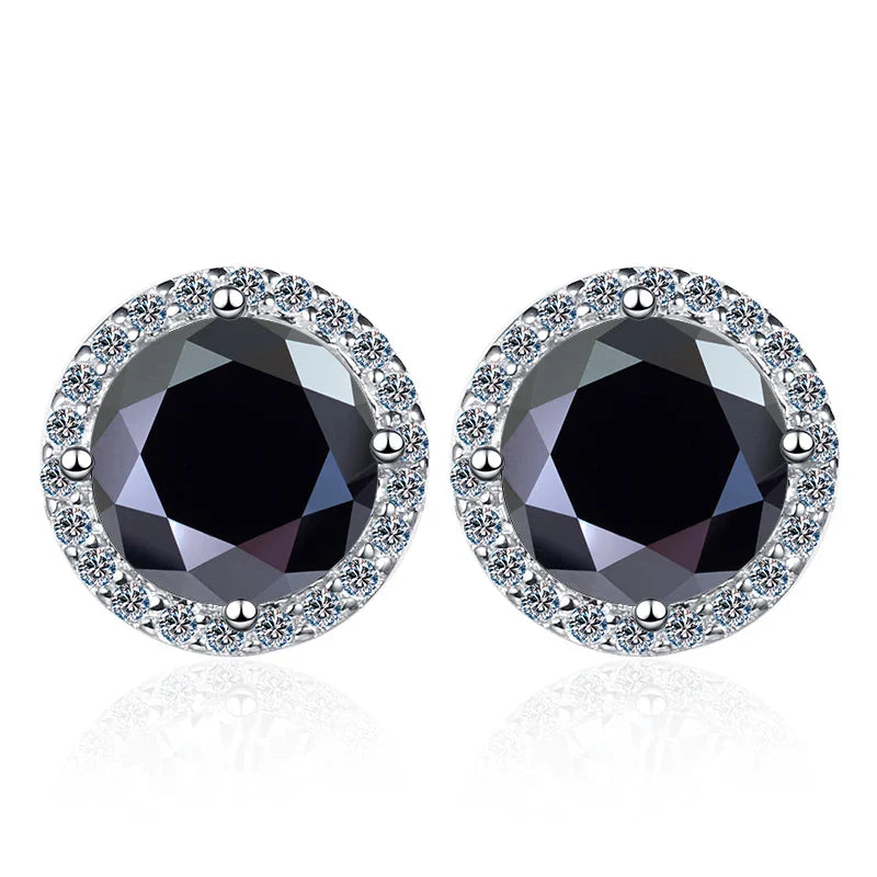 Moissanite Stud Earrings 0.8ct D Color 925 Sterling Silver 18K White Gold
