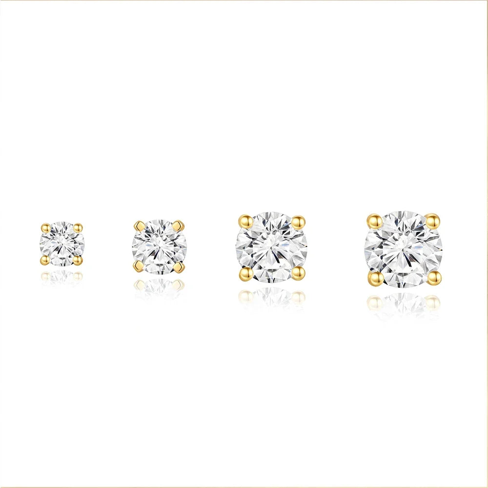Moissanite 0.25-1.2 Carat D Color 925 Sterling Silver Stud Earrings Women