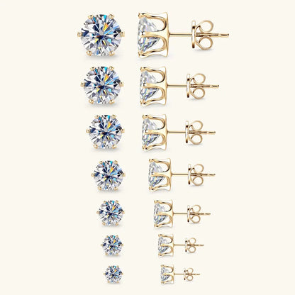 Moissanite Stud Earrings 0.2-6 Carat D-E Color 925 Sterling Silver