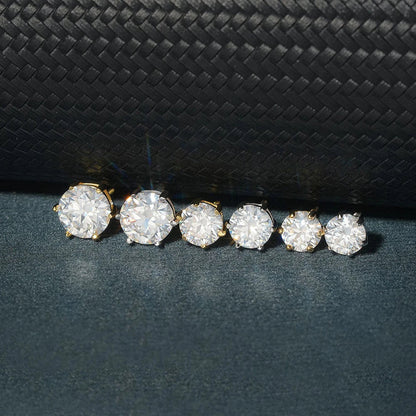 Moissanite Stud Earrings 1-6ct 21 Colors GRA Cert 925 Sterling Silver