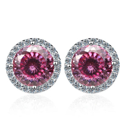 Moissanite Stud Earrings 0.8ct D Color 925 Sterling Silver 18K White Gold