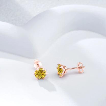 Moissanite Stud Earrings 0.5-2 CT 925 Sterling Silver Rose Gold Plated Gift