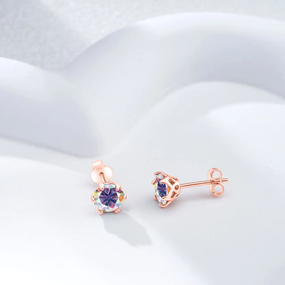 Moissanite Stud Earrings 0.5-2 CT 925 Sterling Silver Rose Gold Plated Gift