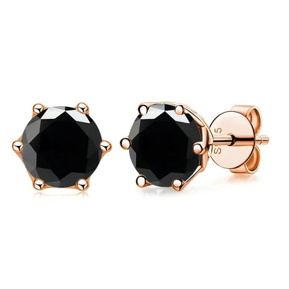 Moissanite Stud Earrings 0.5/1/2 CT Rose Gold Plated Sterling Silver 925