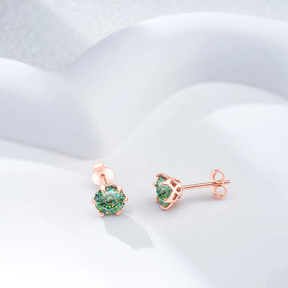 Moissanite Stud Earrings 0.5-2 CT 925 Sterling Silver Rose Gold Plated Gift