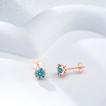 Moissanite Stud Earrings 0.5-2 CT 925 Sterling Silver Rose Gold Plated Gift