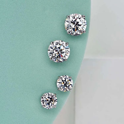 Moissanite Stud Earrings 0.3-2ct Round Certified 925 Sterling Silver Wedding