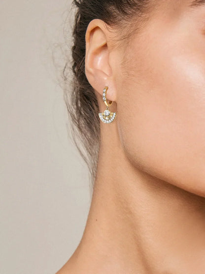 Moissanite VVS1 Drop Earrings 18K Gold Plated 925 Sterling Round Pear Square