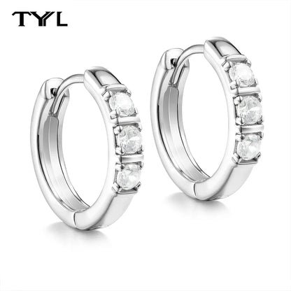 Moissanite VVS1 Drop Earrings 18K Gold Plated 925 Sterling Round Pear Square