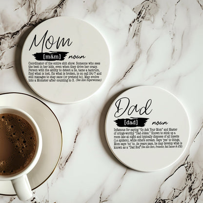 Adulting Funny Coaster Gift Set 6 Pack Humorous Quote Drink Coasters Home Bar Decor