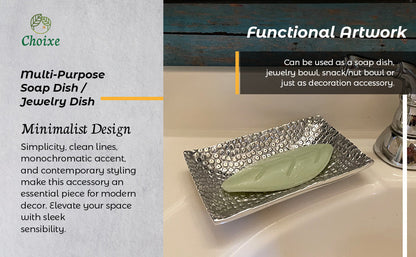 Multi-Purpose Soap Dish And Jewelry Bowl Ceramic Tray For Soap, Jewelry, Snacks