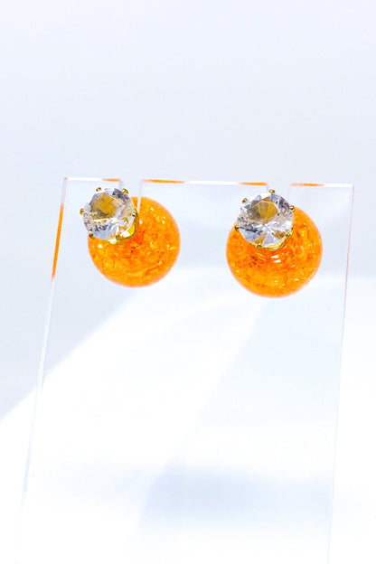 Multicolored Crystal Stud Earrings Sparkle Pink Blue