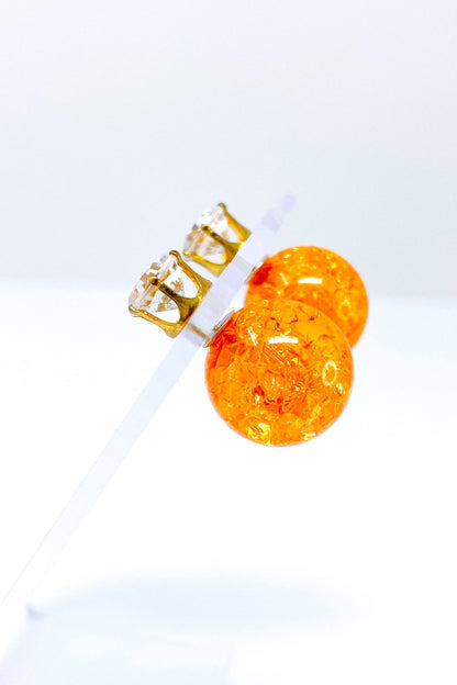Multicolored Crystal Stud Earrings Sparkle Pink Blue