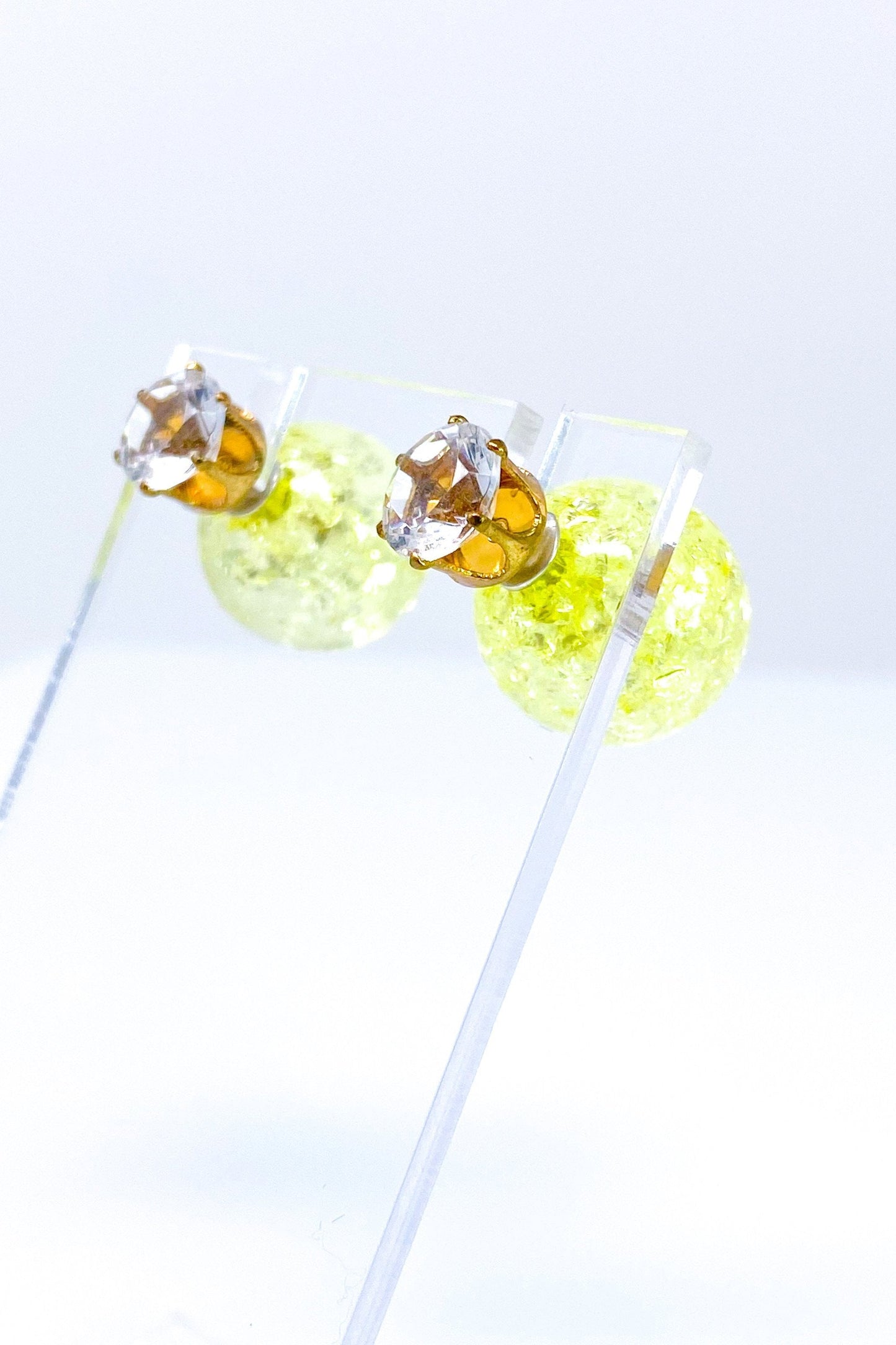 Multicolored Crystal Stud Earrings Sparkle Pink Blue