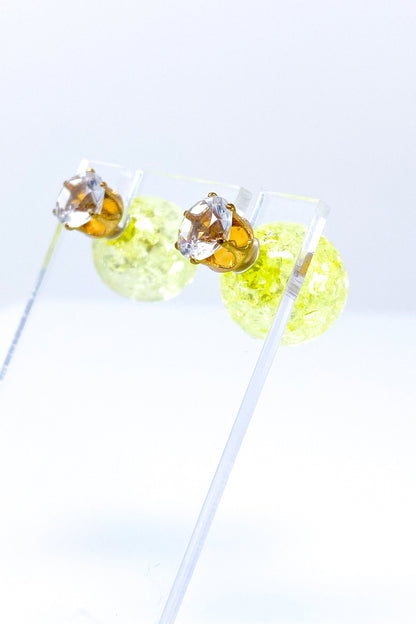 Multicolored Crystal Stud Earrings Sparkle Pink Blue