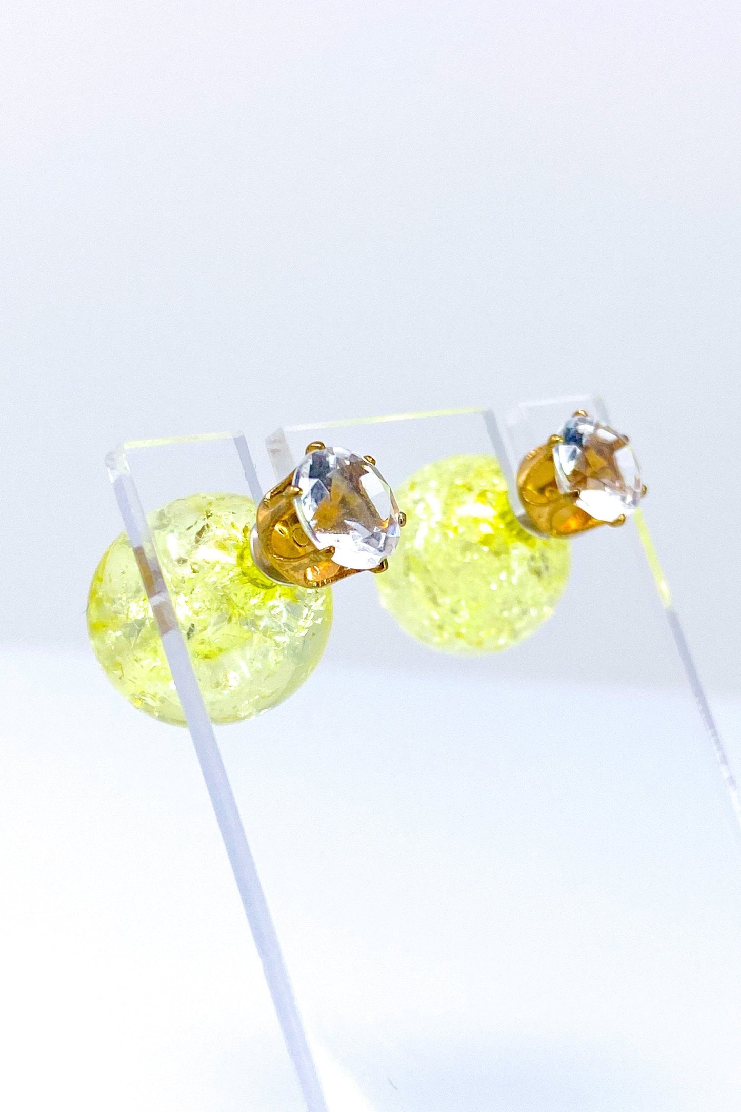 Multicolored Crystal Stud Earrings Sparkle Pink Blue