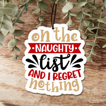 Naughty List Hanging Air Freshener Holiday Scent Car Home Closet Ornament Winter Pine Spice