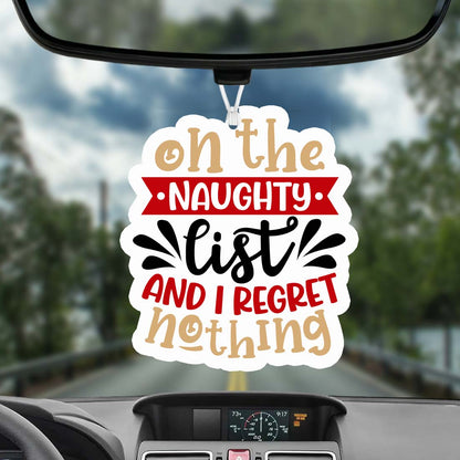 Naughty List Hanging Air Freshener Holiday Scent Car Home Closet Ornament Winter Pine Spice