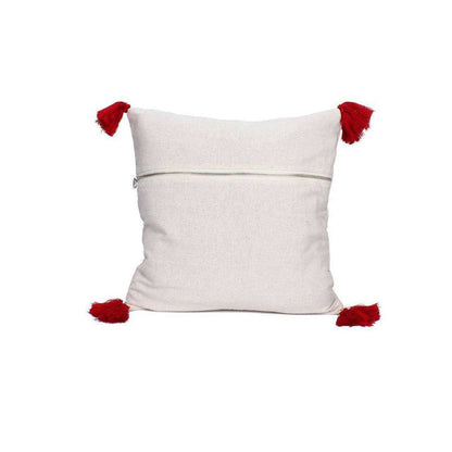 Needlepoint Tassel Pillow Cover Embroidered Cotton Boho Hmong Tribal Cushion