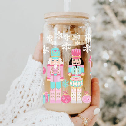 Nutcracker Pastel Holiday Nuts 17oz Tin Festive Christmas Gift Jar For Parties