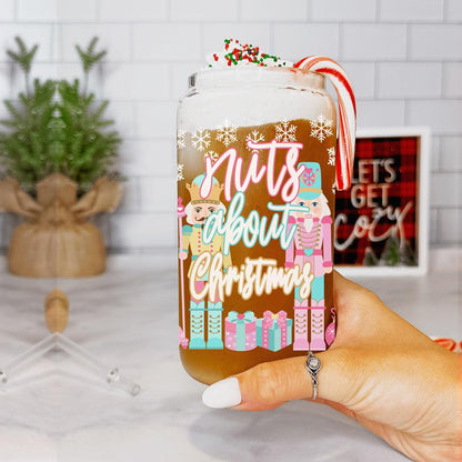 Nutcracker Pastel Holiday Nuts 17oz Tin Festive Christmas Gift Jar For Parties
