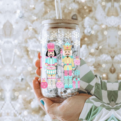 Nutcracker Pastel Holiday Nuts 17oz Tin Festive Christmas Gift Jar For Parties