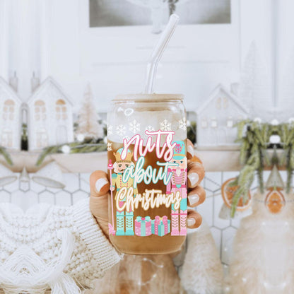 Nutcracker Pastel Holiday Nuts 17oz Tin Festive Christmas Gift Jar For Parties