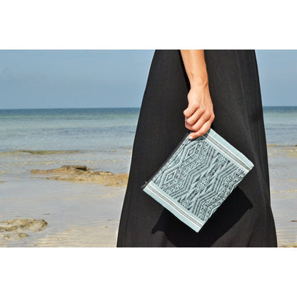 Ocean Tribal Handwoven Clutch Beach Bag Woven Mulberry Saa Lined Black Interior
