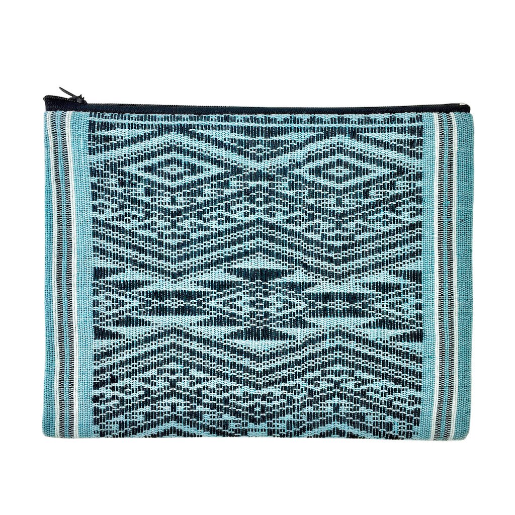 Ocean Tribal Handwoven Clutch Beach Bag Woven Mulberry Saa Lined Black Interior