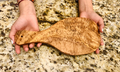 Olive Wood Cutting Board With Handle Reversible Serving Board 12x8 Inch