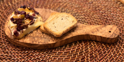 Olive Wood Cutting Board With Handle Reversible Serving Board 12x8 Inch