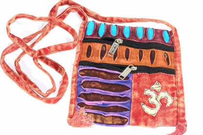 Om Embroidered Patchwork Boho Crossbody Jhola Handmade Bag