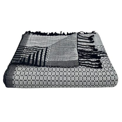 Organic Cotton Cambodian Handloom Tapestry Throw Lightweight Textured Bed Sofa