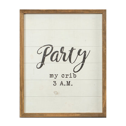 Rustic Wooden Nursery Sign Crib Party Party My Crib 3 AM Baby Shower Gift Handmade 16 x 20