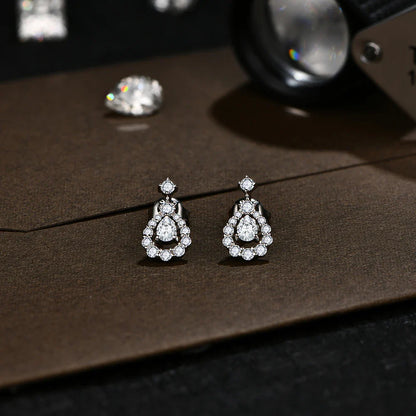 Pear Cut 4x3mm Moissanite Stud Earrings 925 Sterling Silver Bridal Sparkle