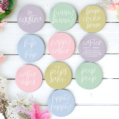 Easter Spring Ceramic Coaster Set 4 Inch Absorbent Drink Coasters Table Protectors Pack