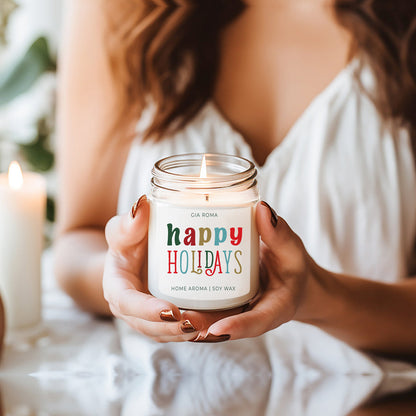 Pine Orange Holiday Candle 9oz Soy, Fresh Christmas Tree, Birch Vetiver