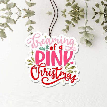 Pink Christmas Hanging Air Freshener Scented Car Home Closet Office Ornament