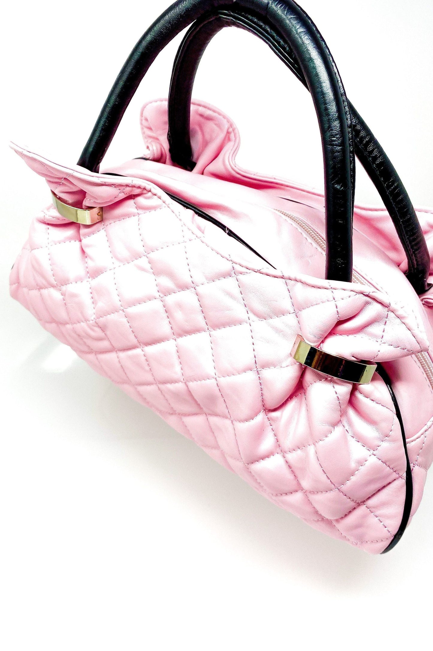 Pink Quilted Makeup Purse Cosmetic Bag Cute Handbag