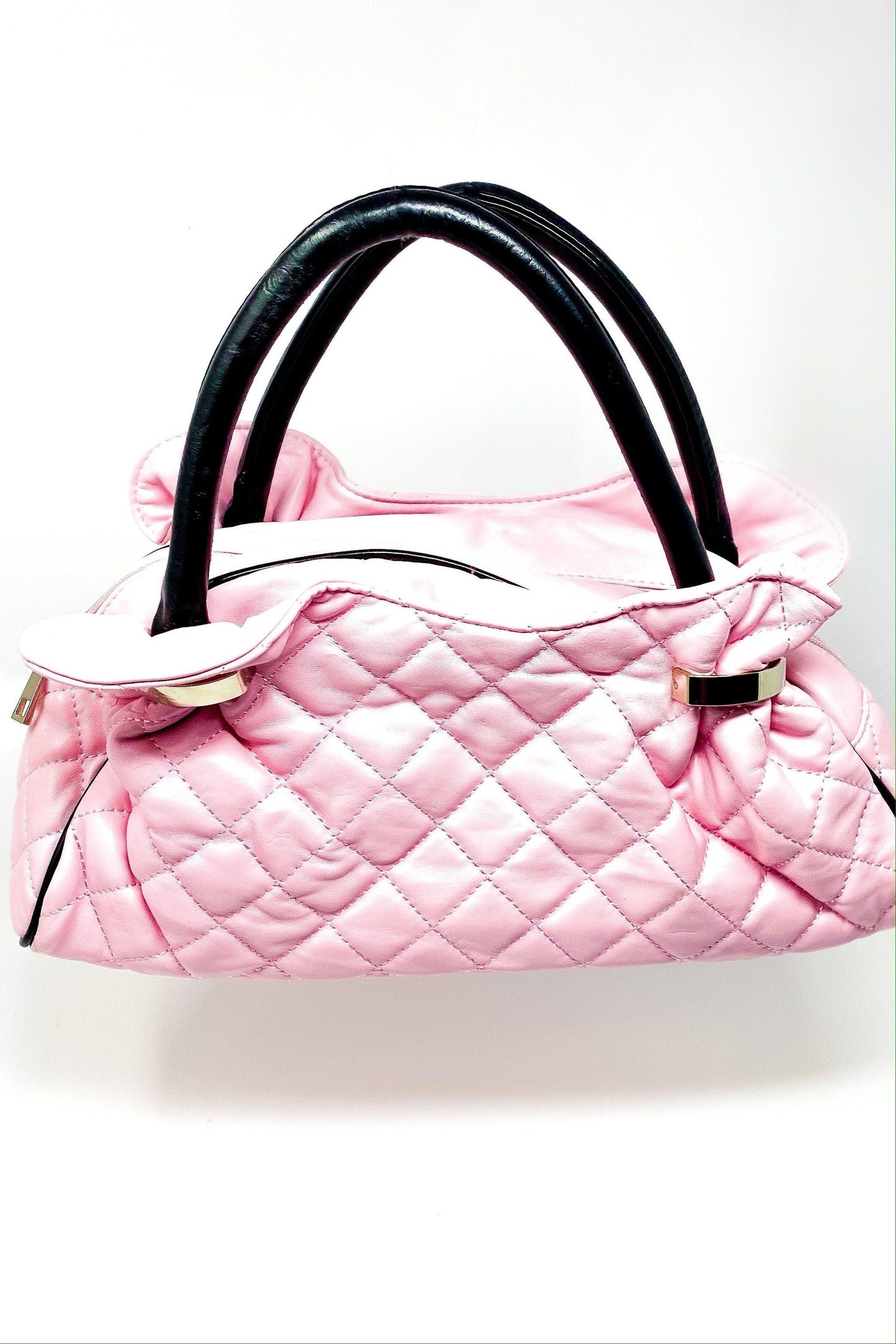 Pink Quilted Makeup Purse Cosmetic Bag Cute Handbag