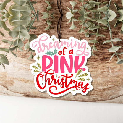Pink Christmas Hanging Air Freshener Scented Car Home Closet Office Ornament